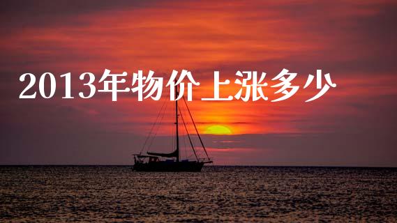 2013年物价上涨多少_https://m.kuaijiepai.net_货币基金_第1张