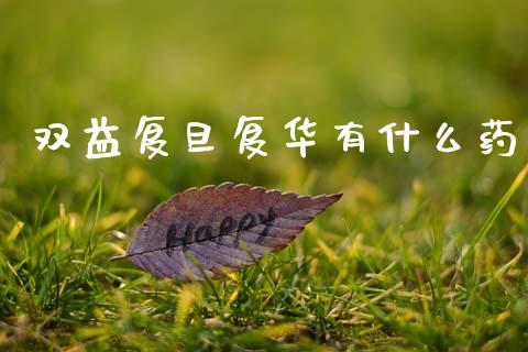双益复旦复华有什么药_https://m.kuaijiepai.net_债券投资_第1张