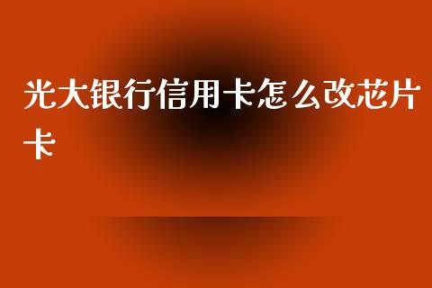光大银行信用卡怎么改芯片卡_https://m.kuaijiepai.net_债券投资_第1张
