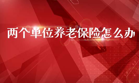 两个单位养老保险怎么办_https://m.kuaijiepai.net_债券投资_第1张