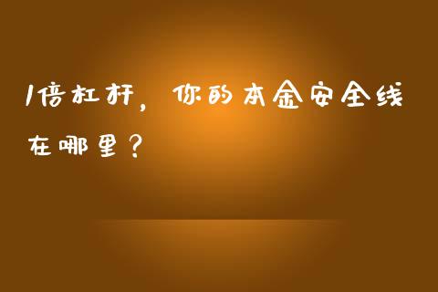 1倍杠杆，你的本金安全线在哪里？_https://m.kuaijiepai.net_货币基金_第1张
