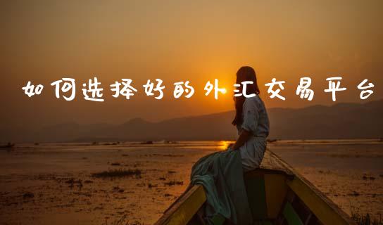 如何选择好的外汇交易平台_https://m.kuaijiepai.net_货币基金_第1张