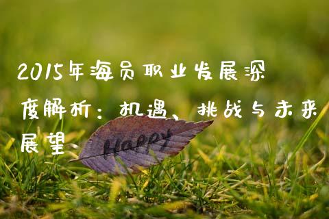 2015年海员职业发展深度解析：机遇、挑战与未来展望_https://m.kuaijiepai.net_资产证券化_第1张