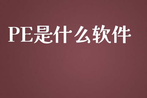 PE是什么软件_https://m.kuaijiepai.net_股票交易_第1张