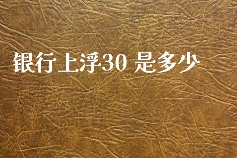 银行上浮30 是多少_https://m.kuaijiepai.net_债券投资_第1张