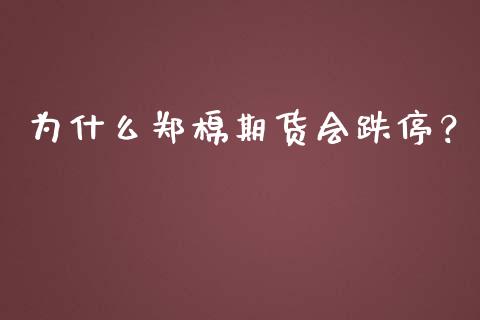 为什么郑棉期货会跌停?_资产证券化_第1张_货币基金_债券投资_股票交易_资产证券化 为什么郑棉期货会跌停?_https://m.kuaijiepai.net_资产证券化_第1张