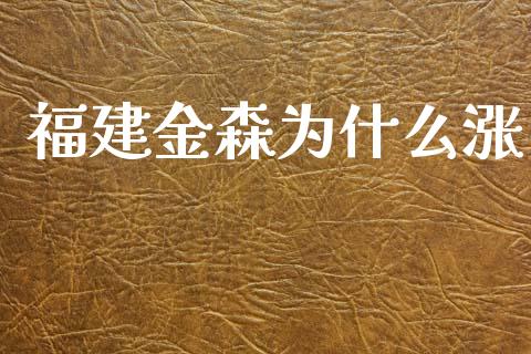福建金森为什么涨_https://m.kuaijiepai.net_货币基金_第1张
