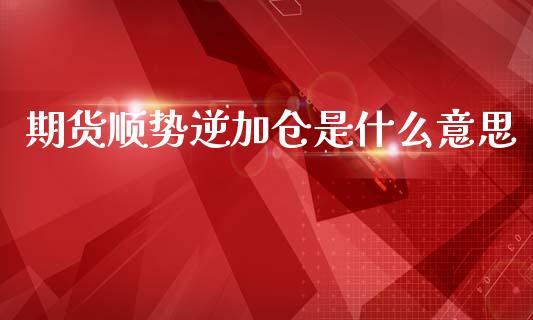 期货顺势逆加仓是什么意思_https://m.kuaijiepai.net_债券投资_第1张