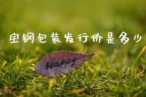 宝钢包装发行价是多少_https://m.kuaijiepai.net_货币基金_第1张