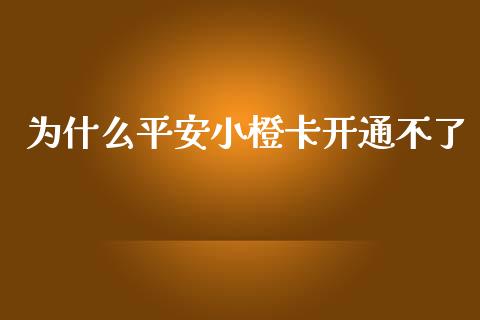 为什么平安小橙卡开通不了_https://m.kuaijiepai.net_货币基金_第1张