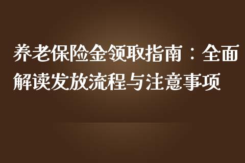 养老保险金领取指南：全面解读发放流程与注意事项_https://m.kuaijiepai.net_货币基金_第1张