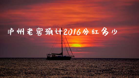 泸州老窖预计2016分红多少_https://m.kuaijiepai.net_资产证券化_第1张