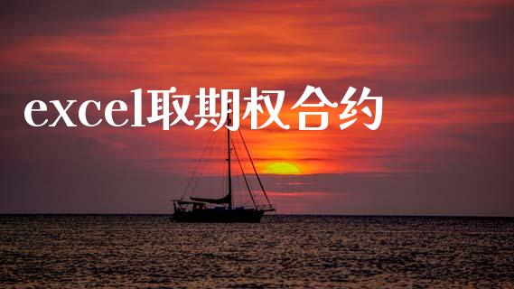 excel取期权合约_https://m.kuaijiepai.net_股票交易_第1张
