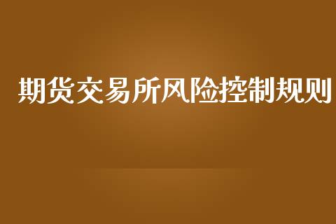 期货交易所风险控制规则_https://m.kuaijiepai.net_股票交易_第1张