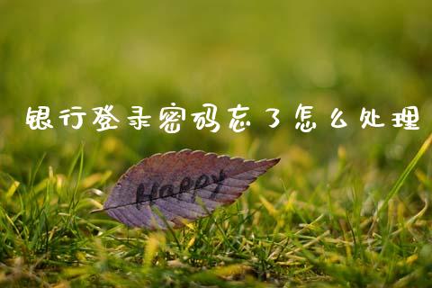 银行登录密码忘了怎么处理_https://m.kuaijiepai.net_资产证券化_第1张