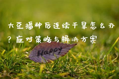 大豆播种后连续干旱怎么办？应对策略与解决方案_https://m.kuaijiepai.net_股票交易_第1张