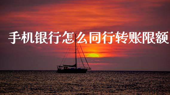 手机银行怎么同行转账限额_https://m.kuaijiepai.net_债券投资_第1张