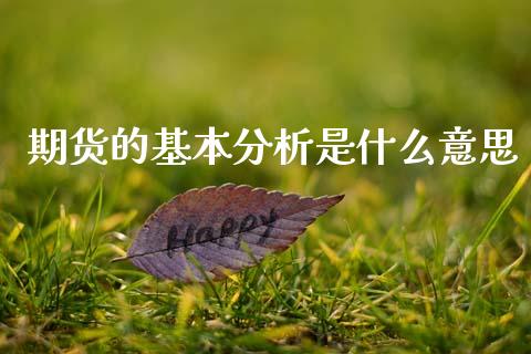 期货的基本分析是什么意思_https://m.kuaijiepai.net_股票交易_第1张