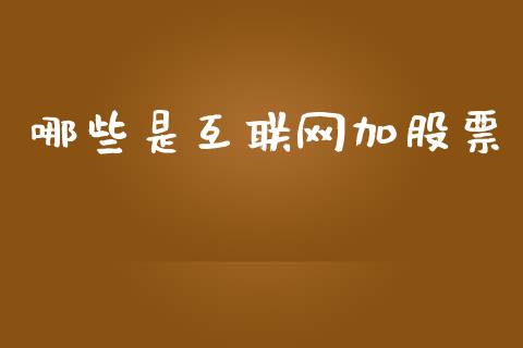 哪些是互联网加股票_https://m.kuaijiepai.net_股票交易_第1张