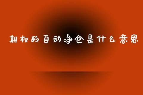 期权的自动净仓是什么意思_https://m.kuaijiepai.net_股票交易_第1张