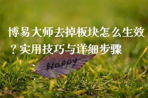 博易大师去掉板块怎么生效？实用技巧与详细步骤_https://m.kuaijiepai.net_资产证券化_第1张