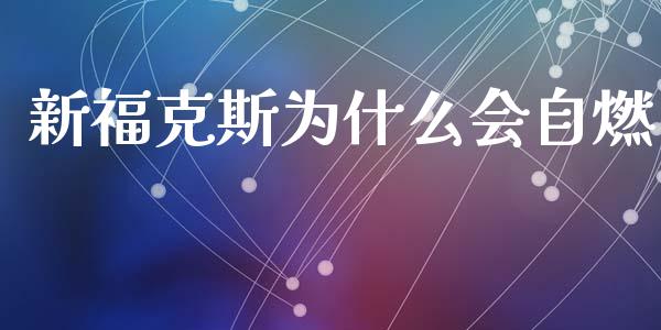 新福克斯为什么会自燃_https://m.kuaijiepai.net_股票交易_第1张