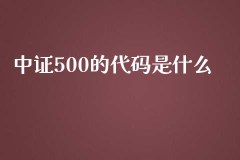 中证500的代码是什么_https://m.kuaijiepai.net_股票交易_第1张