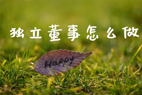 独立董事怎么做_https://m.kuaijiepai.net_货币基金_第1张