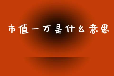 市值一万是什么意思_https://m.kuaijiepai.net_资产证券化_第1张