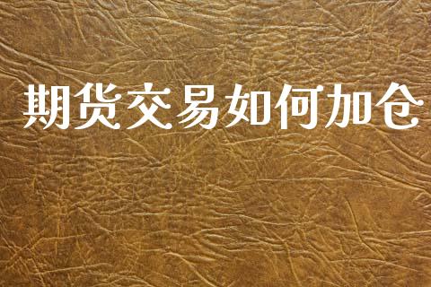 期货交易如何加仓_https://m.kuaijiepai.net_债券投资_第1张