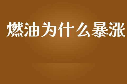 燃油为什么暴涨_https://m.kuaijiepai.net_股票交易_第1张