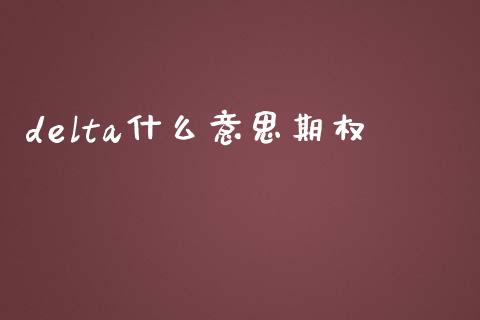 delta什么意思期权_https://m.kuaijiepai.net_资产证券化_第1张