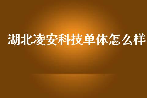 湖北凌安科技单体怎么样_https://m.kuaijiepai.net_货币基金_第1张
