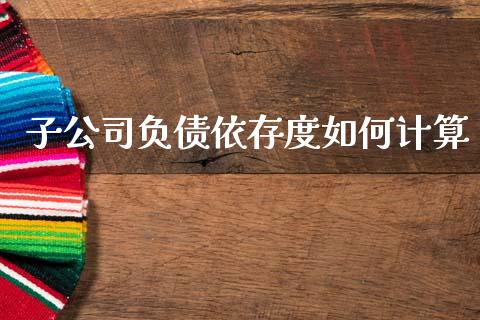 子公司负债依存度如何计算_https://m.kuaijiepai.net_股票交易_第1张