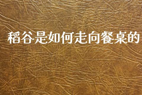 稻谷是如何走向餐桌的_https://m.kuaijiepai.net_股票交易_第1张