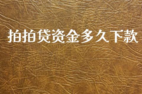 拍拍贷资金多久下款_https://m.kuaijiepai.net_货币基金_第1张