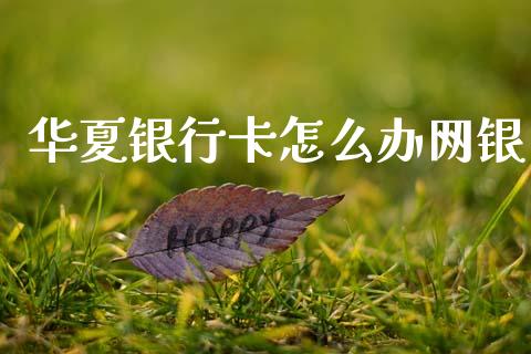 华夏银行卡怎么办网银_https://m.kuaijiepai.net_货币基金_第1张