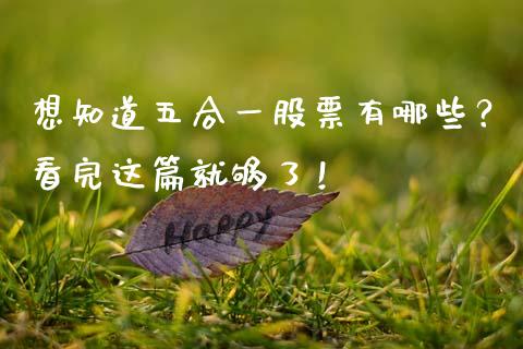 想知道五合一股票有哪些?看完这篇就够了!_股票交易_第1张_货币基金_债券投资_股票交易_资产证券化 想知道五合一股票有哪些?看完这篇就够了!_https://m.kuaijiepai.net_股票交易_第1张