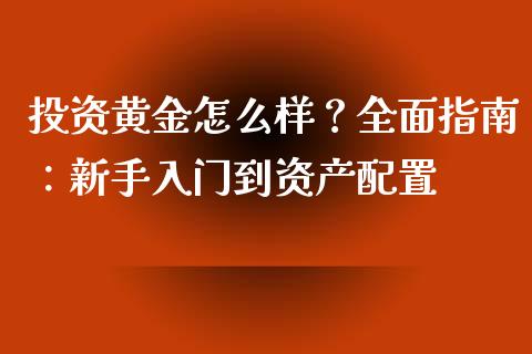 投资黄金怎么样？全面指南：新手入门到资产配置_https://m.kuaijiepai.net_债券投资_第1张