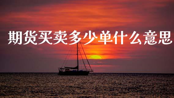 期货买卖多少单什么意思_https://m.kuaijiepai.net_货币基金_第1张
