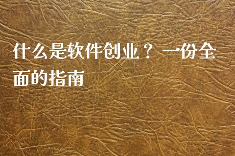 什么是软件创业？ 一份全面的指南_https://m.kuaijiepai.net_资产证券化_第1张