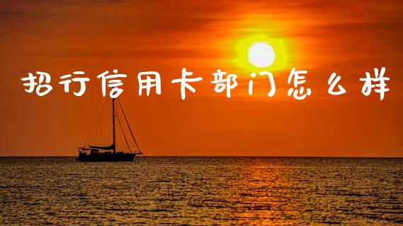 招行信用卡部门怎么样_https://m.kuaijiepai.net_债券投资_第1张
