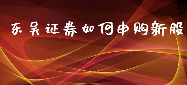 东吴证券如何申购新股_https://m.kuaijiepai.net_货币基金_第1张