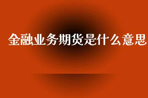 金融业务期货是什么意思_https://m.kuaijiepai.net_货币基金_第1张
