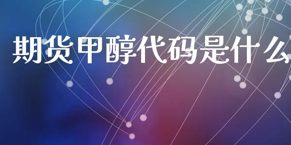 期货甲醇代码是什么_https://m.kuaijiepai.net_债券投资_第1张