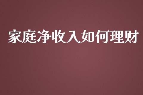 家庭净收入如何理财_https://m.kuaijiepai.net_资产证券化_第1张
