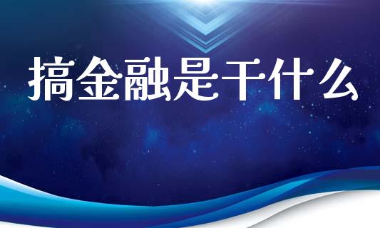 搞金融是干什么_https://m.kuaijiepai.net_股票交易_第1张
