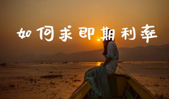 如何求即期利率_https://m.kuaijiepai.net_债券投资_第1张