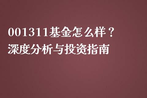 001311基金怎么样？深度分析与投资指南_https://m.kuaijiepai.net_货币基金_第1张