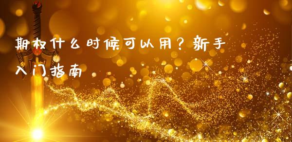 期权什么时候可以用？新手入门指南_https://m.kuaijiepai.net_股票交易_第1张
